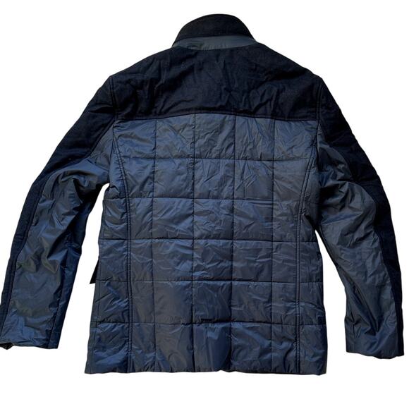 Waterville Navy Puffer Wool Trim Men Luxury Jacket Size 54 (US XL) Quilted Italy - Picture 2 of 15